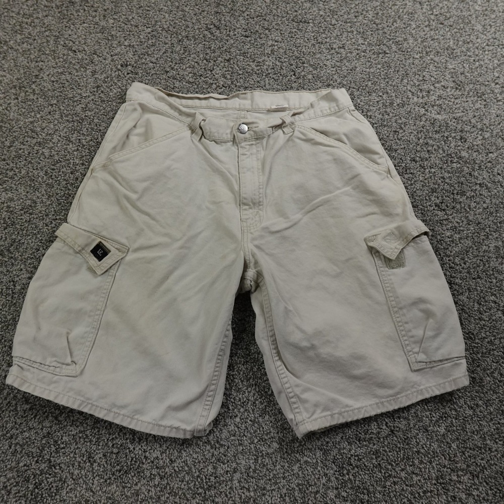 VTG Levis Shorts Mens 32 Beige Cargo Utility L2 Baggy Skater Grunge Hike 90s Y2K
